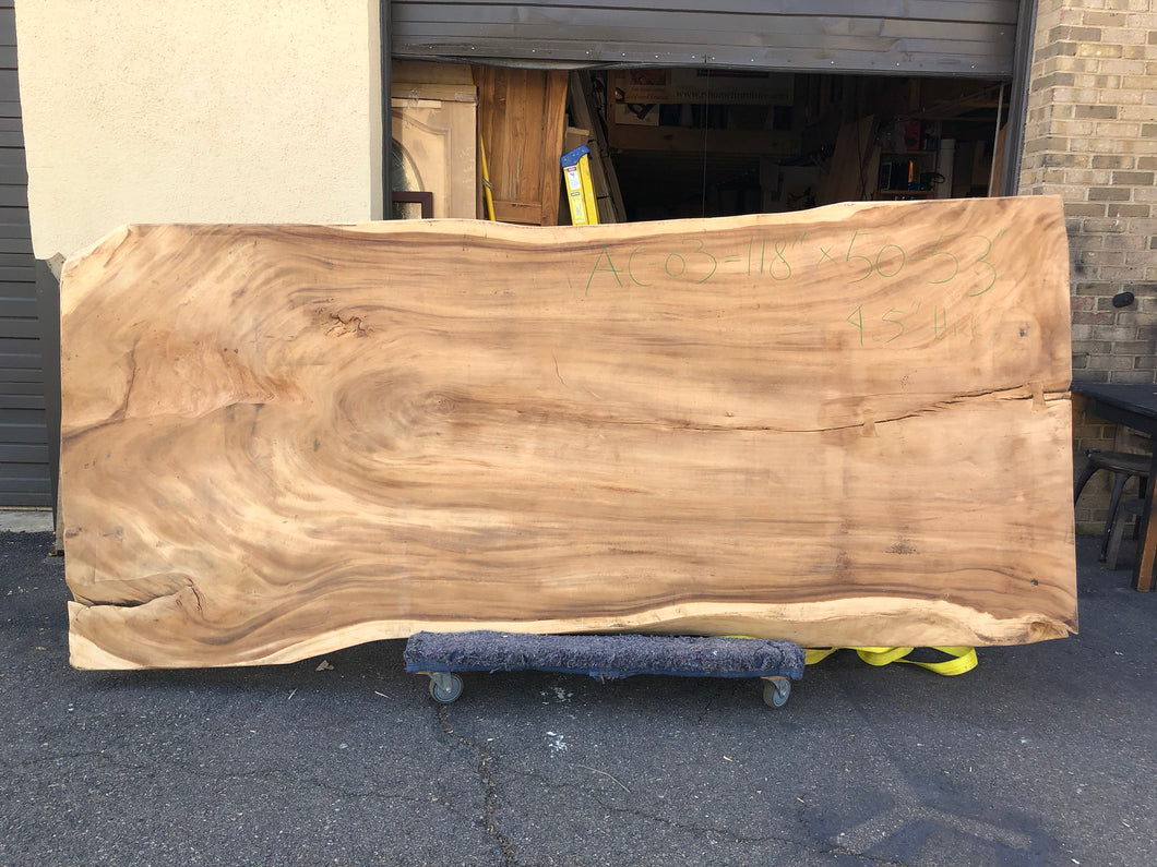 Live edge acacia wood slab 50-53