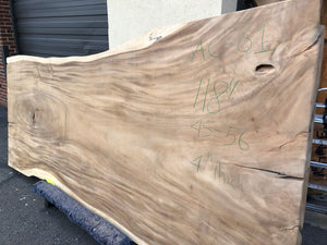 Live edge acacia wood slab 45-56" wide X 118" long X 4" thick AC-01