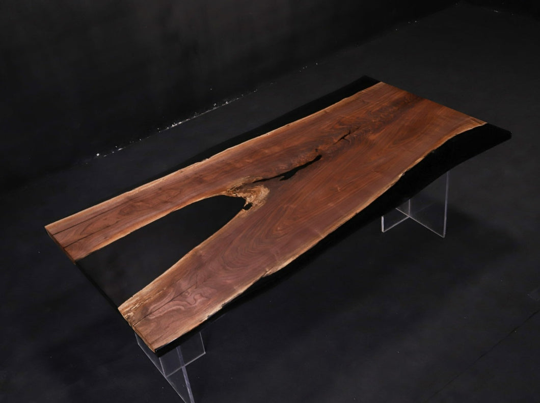 Live Edge Dining Table Top, Black Epoxy | Walnut Epoxy River Table | Live Edge Epoxy Resin Table Top 81
