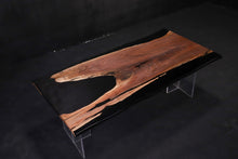 Live Edge Dining Table Top, Black Epoxy | Walnut Epoxy River Table | Live Edge Epoxy Resin Table Top 81" x 40"