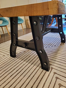 Live edge oak wood dining table