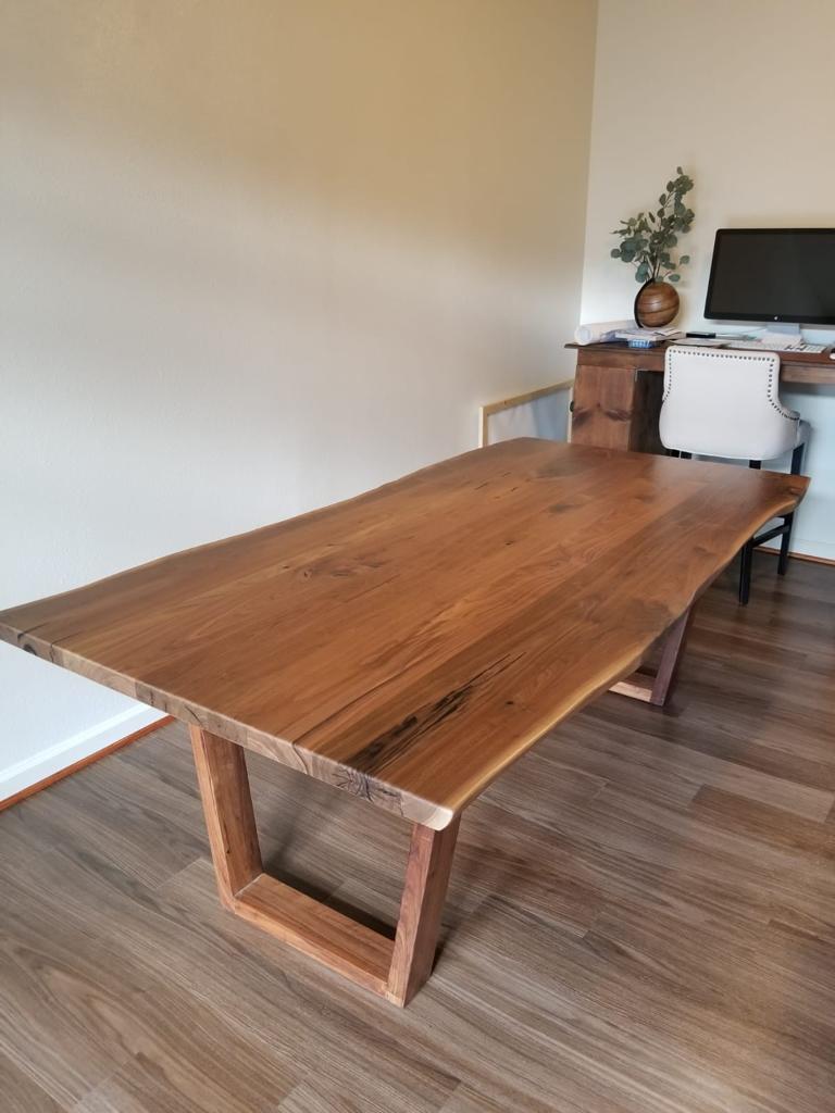 Live edge walnut wood dining table