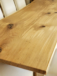 Live edge solid wood dining table