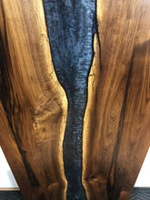 Live edge walnut wood table or desk top with onyx river epoxy 60" x 30"