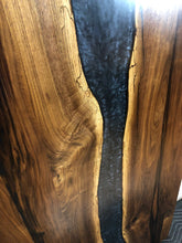 Live edge walnut wood table or desk top with onyx river epoxy 60" x 30"