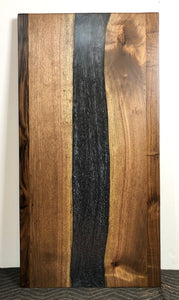 Live edge walnut wood table or desk top with onyx river epoxy 60" x 30"