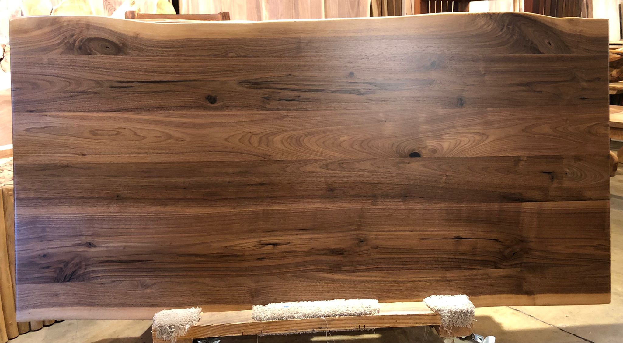 Live Edge Walnut Wood Table Top – Premium Solid Slab for Interior Design & Custom Home Projects W86-6031