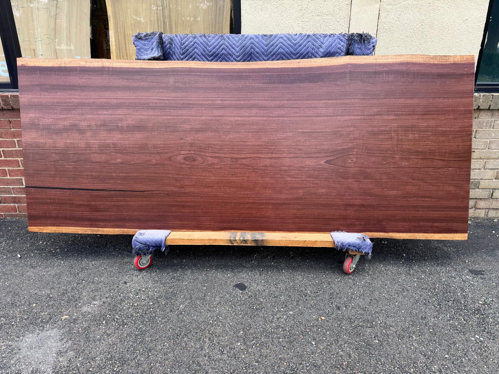 Live Edge Purpleheart Wood Slab Dining Table Top – Luxury Solid Hardwood Furniture 96