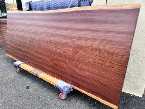 Live Edge Purpleheart Wood Slab Dining Table Top – Luxury Solid Hardwood Furniture 96"x38" P04