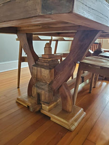 Reclaimed teak wood dining table