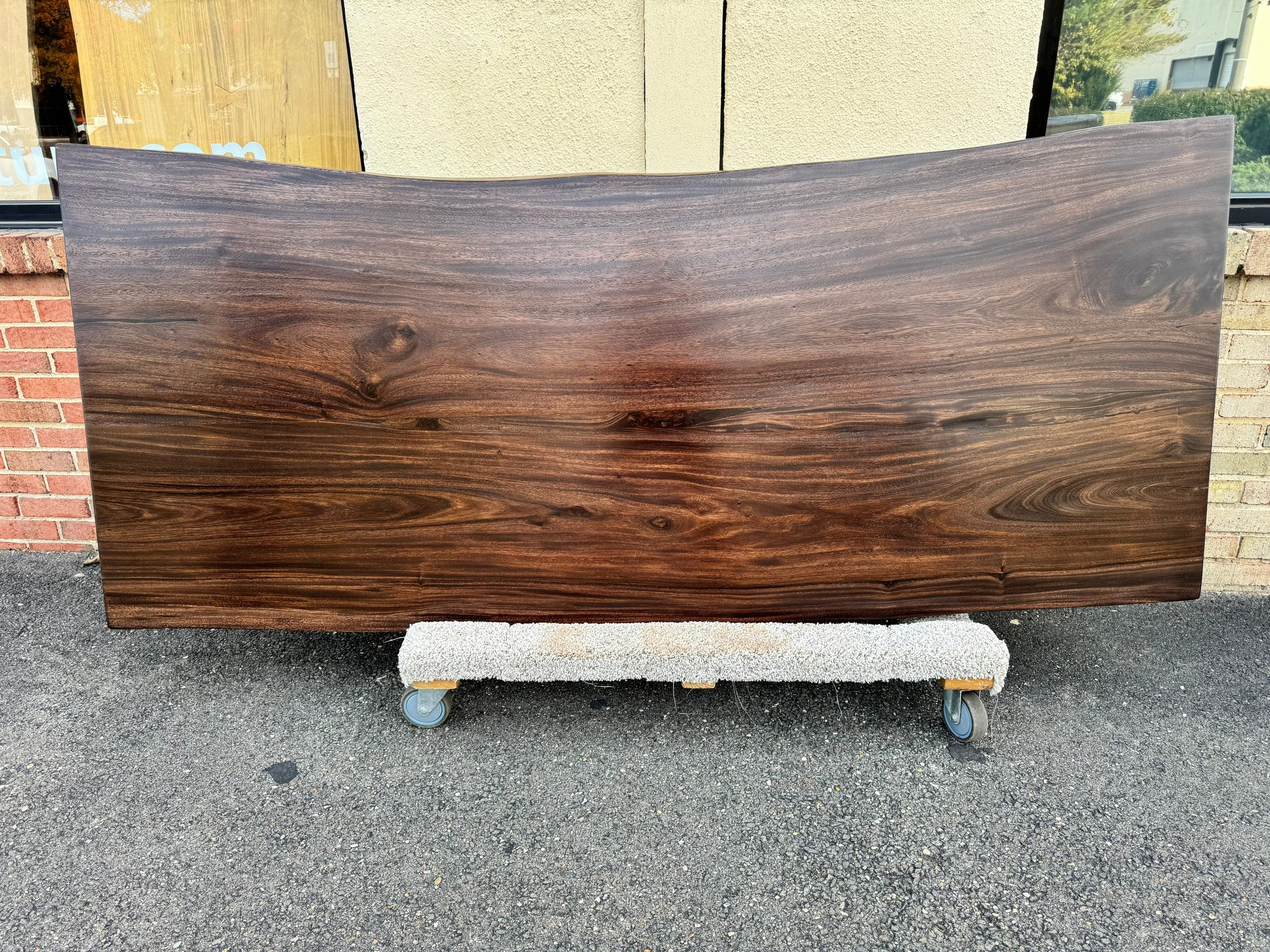 Natural edge acacia wood slab, large solid hardwood dining table top, designer rustic modern wood furniture piece