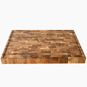 Large Teak Wood End Grain Butcher Block, Cutting Board, Carving Board, Reversible Wooden Chopping Board, Charcuterie Cheese Board 16x12