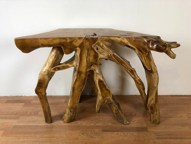 Teak root wood console hallway table