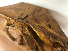 Teak root wood console hallway table