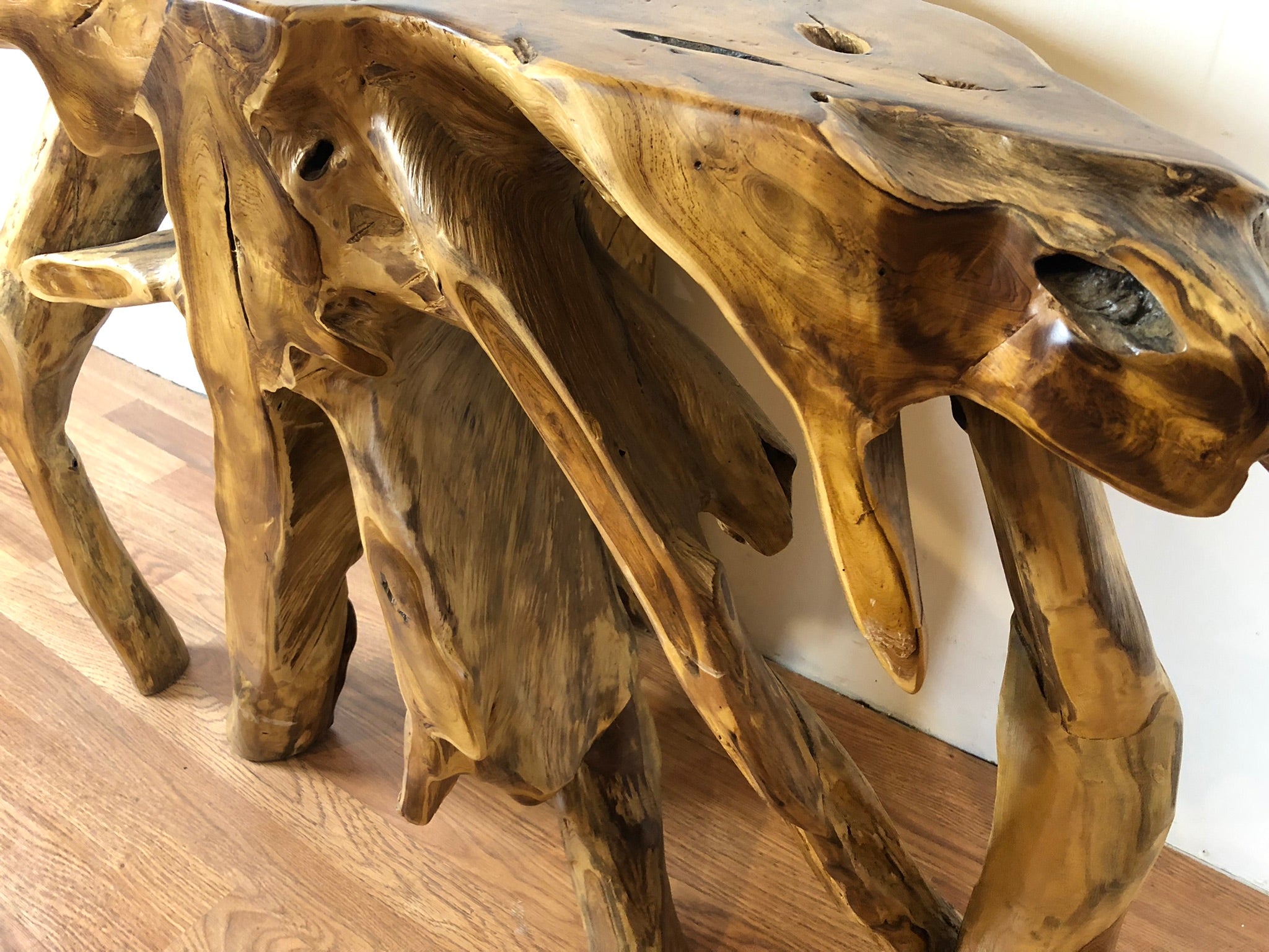 Teak Root Console teak root wood console hallway table – R-Home Furniture