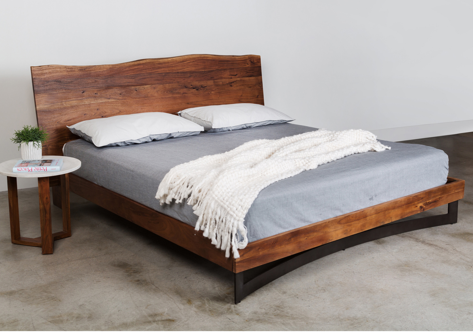 Benn Live Edge Platform Bed Scandinavian Mid Century Modern
