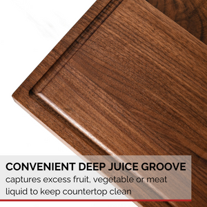 Walnut Wood Cutting Board for Kitchen Meal Prep & Serving with Juice Groove, Reversible Wooden Chopping Board, Charcuterie Cheese Board 12x8