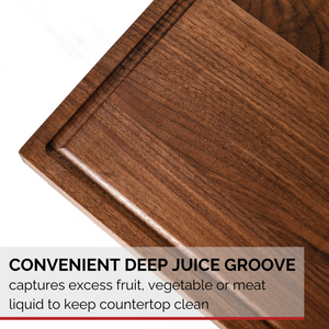 Extra Large Walnut Wood Cutting Board for Kitchen, Carving Board, Reversible Wooden Chopping Board, Charcuterie Board, Cheese Board 20x16
