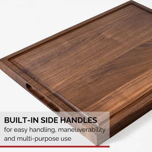 Walnut Wood Cutting Board for Kitchen Meal Prep & Serving with Juice Groove, Reversible Wooden Chopping Board, Charcuterie Cheese Board Medium 12x8