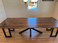 Custom Live Edge Walnut Dining Table with Extension Leaves