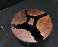 Walnut Burl Epoxy Resin Round Table Top, Black Epoxy | Walnut Wood Round Table | Burl Wood Epoxy Resin Table Top 36" Round