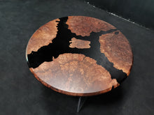 Walnut Burl Epoxy Resin Round Table Top, Black Epoxy | Walnut Wood Round Table | Burl Wood Epoxy Resin Table Top 36" Round