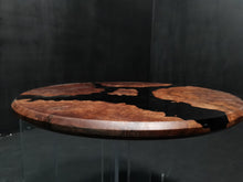 Walnut Burl Epoxy Resin Round Table Top, Black Epoxy | Walnut Wood Round Table | Burl Wood Epoxy Resin Table Top 36" Round