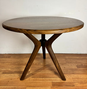 Solid Beech Wood Pedestal Table Base – Mid-Century Modern Round Table Support