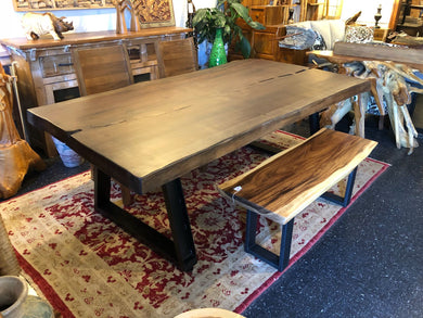 Live edge Spanish walnut dining table