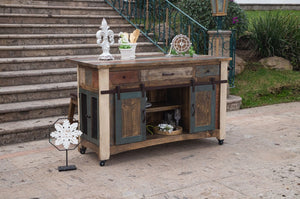 Antique multicolor kitchen island