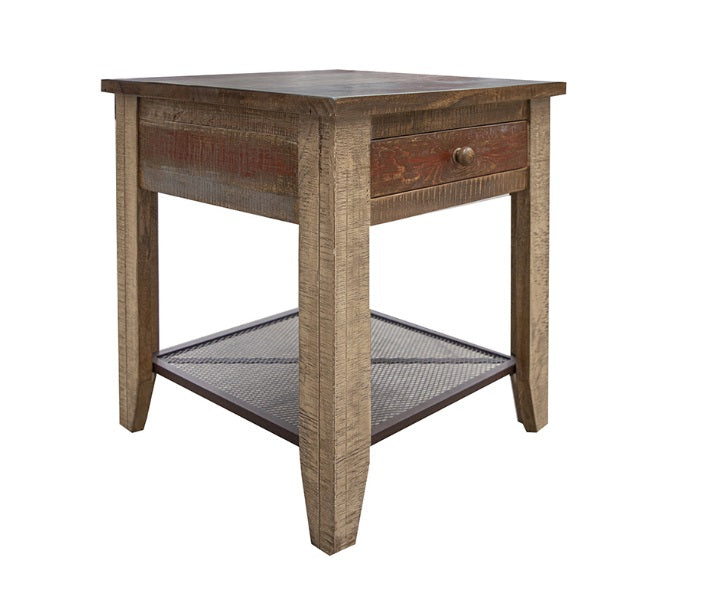 Antique muticolor end table
