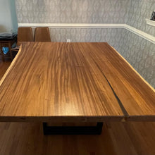 Square acacia dining table