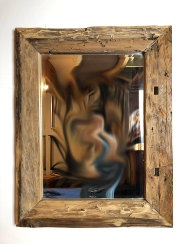 Reclaimed teak wood rustic mirror 30