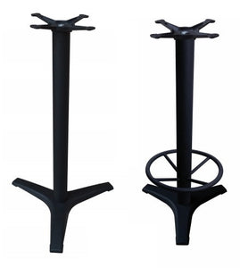 3-Prong Bar Height Base with Optional Footrest in Cast Iron