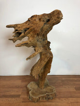 Teak wood free form floor standing art piece rare and one of a kind sculpture