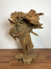 Teak wood free form floor standing art piece rare and one of a kind sculpture