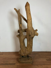 Teak wood free form floor standing art piece rare and one of a kind sculpture