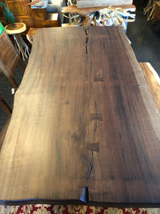 Live edge Spanish walnut dining table