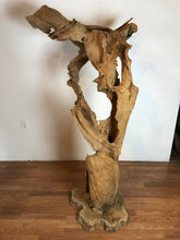 Teak wood free form floor standing art piece rare and one of a kind sculpture