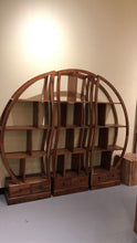 Teak wood yin yang bookcase / bookshelf