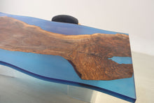 E14 Live edge walnut wood slab dining table top with epoxy 79" x 40"