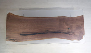 E15 Live edge walnut wood slab dining table top with epoxy 96" x 42"