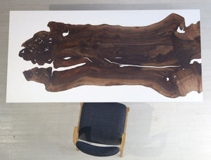 E3 Live edge walnut wood slab dining table top with epoxy 74" x 36"