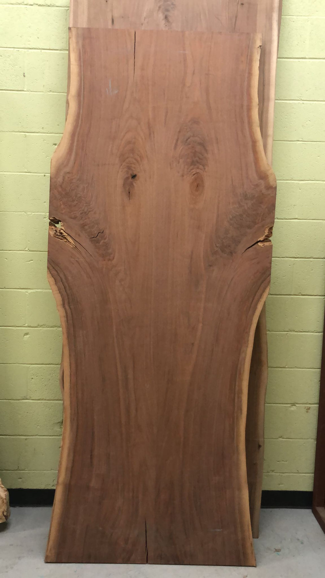 F51-9942 Live edge walnut wood bookmatched slab