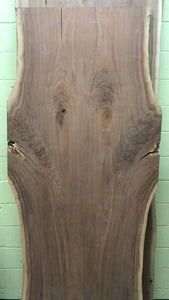 F51-9942 Live edge walnut wood bookmatch slab 99x42