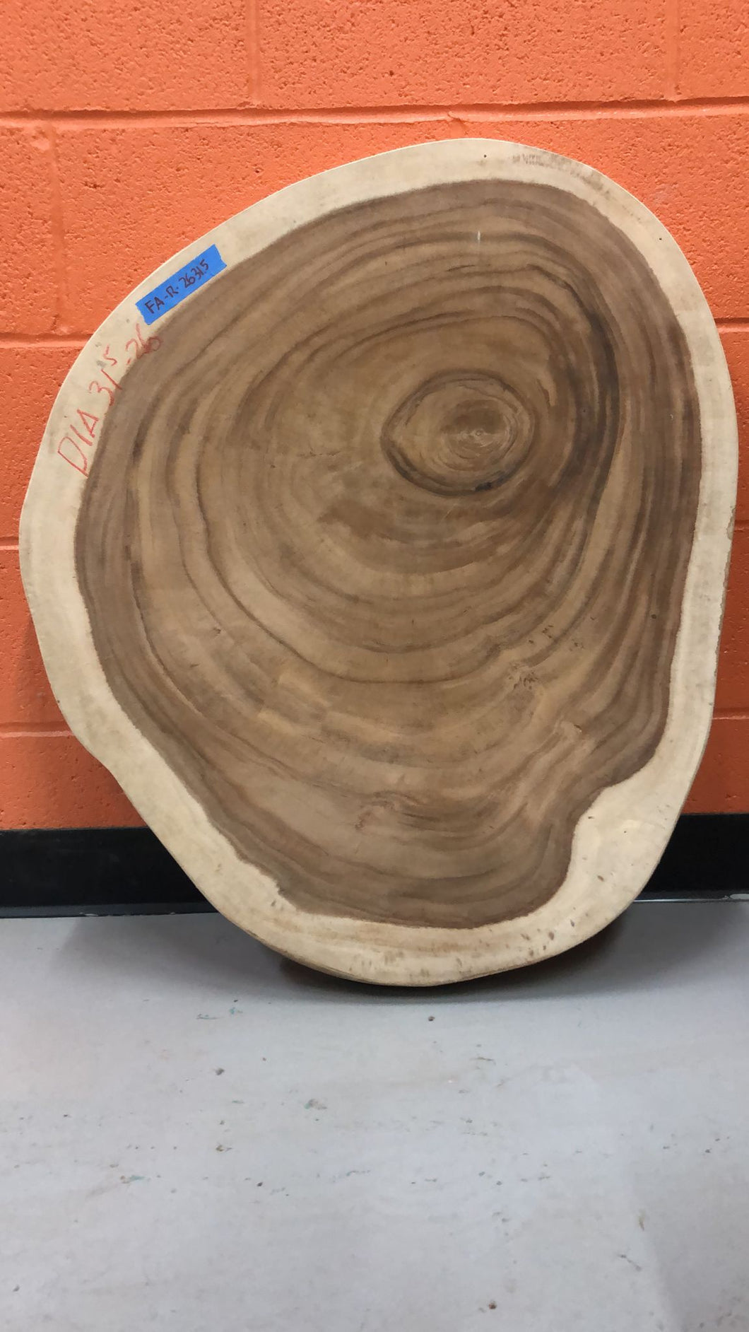 FA-R-26315 Live edge acacia crosscut slab