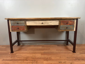 Multi-color wood desk 60"