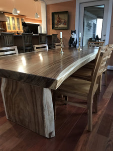 Live edge chamcha wood dining table