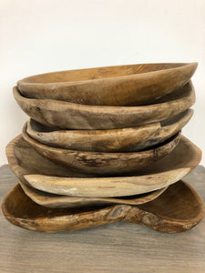 Teak bowl freeform live edge