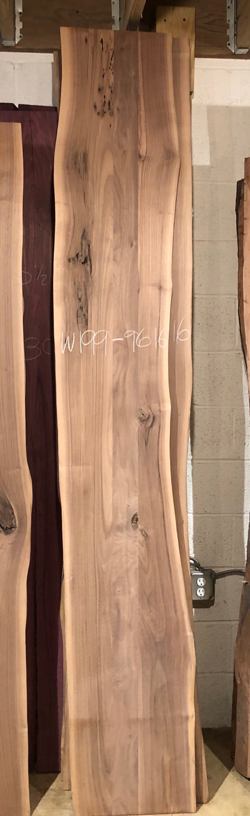 W199-9616 Live edge walnut wood 96x16